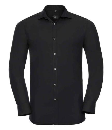 Russell Collection Long Sleeve Ultimate Stretch Shirt - BSK - S